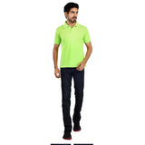 Clothe Funn Men's Polo T-Shirt, Lime Green