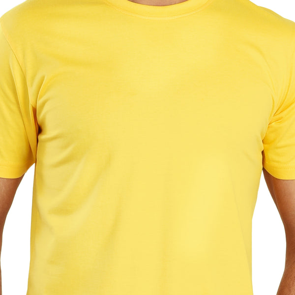 Clothe Funn Men's Round Neck Regular Fit, T-Shirt, Yellow