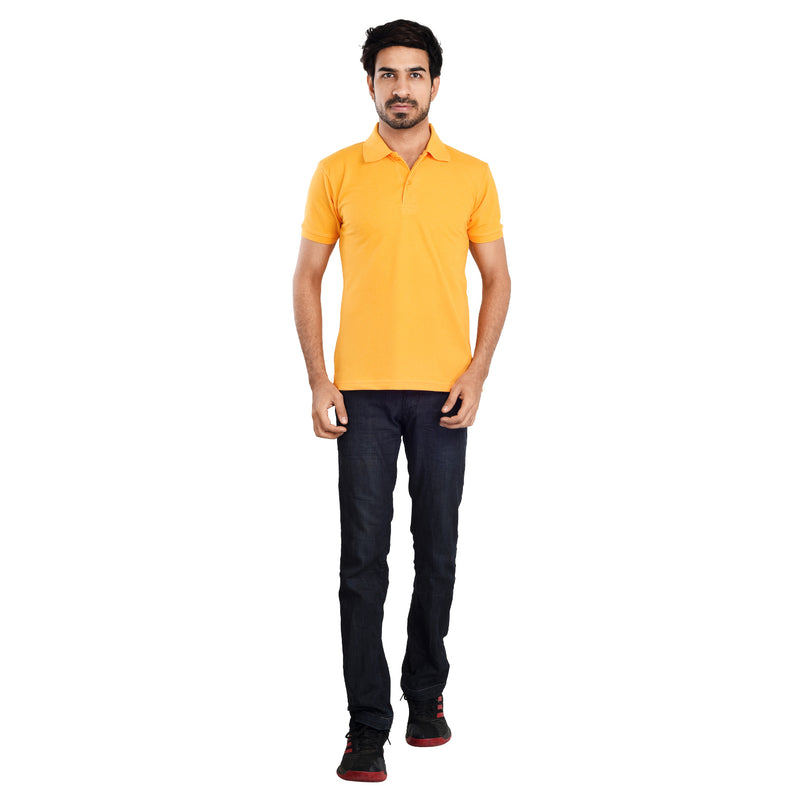 Clothe Funn Men's Polo T-Shirt, Gold