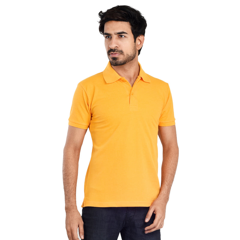 Clothe Funn Men's Polo T-Shirt, Gold