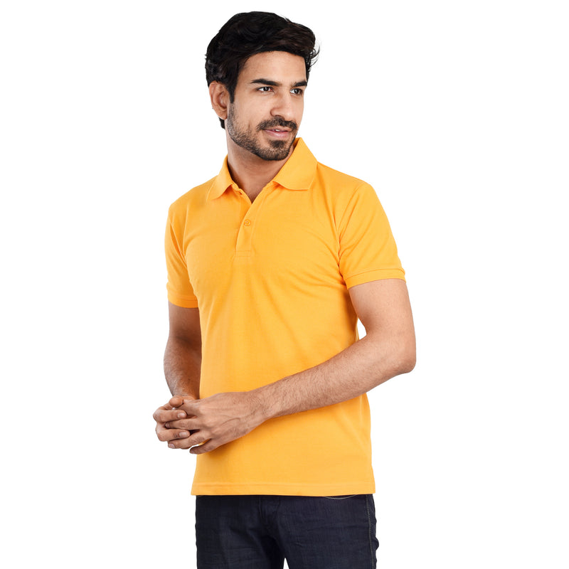 Clothe Funn Men's Polo T-Shirt, Gold