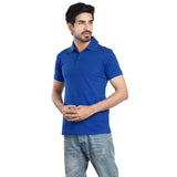 Clothe Funn Men's Polo T-Shirt, Royal Blue Melange