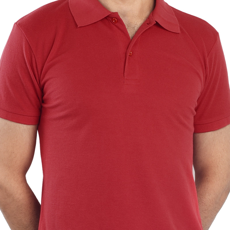 Clothe Funn Men's Polo T-Shirt, Red