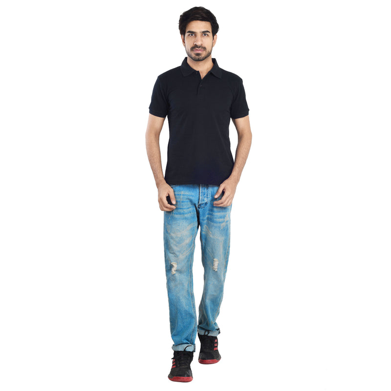 Clothe Funn Men's Polo T-Shirt, Navy