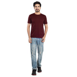 Clothe Funn Men's Round Neck Regular Fit, T-Shirt, Wine