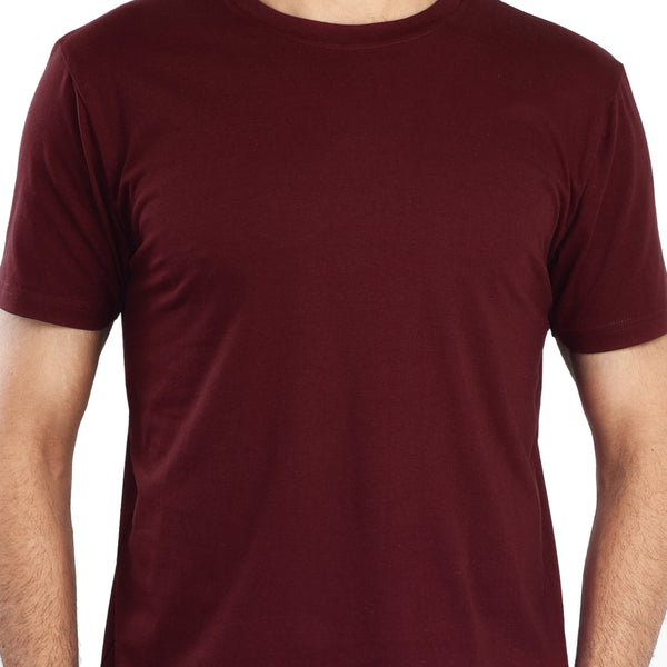 Clothe Funn Men's Round Neck Regular Fit, T-Shirt, Wine