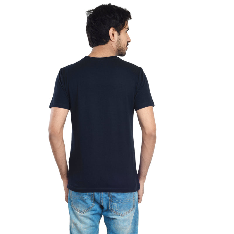 Clothe Funn Men's Round Neck Regular Fit, T-Shirt, Navy