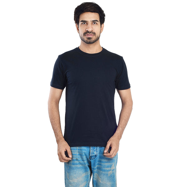 Clothe Funn Men's Round Neck Regular Fit, T-Shirt, Navy