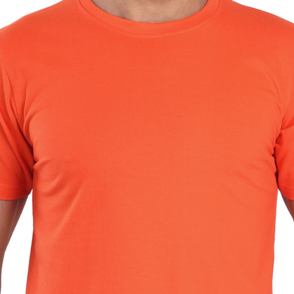 Clothe Funn Men's Round Neck Regular Fit, T-Shirt, Orange
