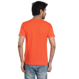 Clothe Funn Men's Round Neck Regular Fit, T-Shirt, Orange