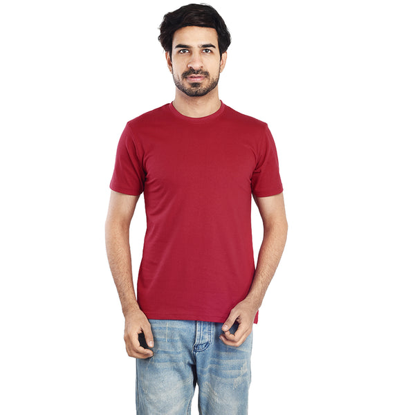 Clothe Funn Men's Round Neck Regular Fit, T-Shirt, Maroon