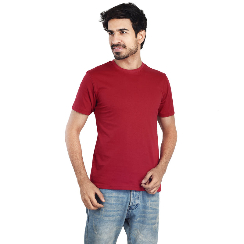 Clothe Funn Men's Round Neck Regular Fit, T-Shirt, Maroon