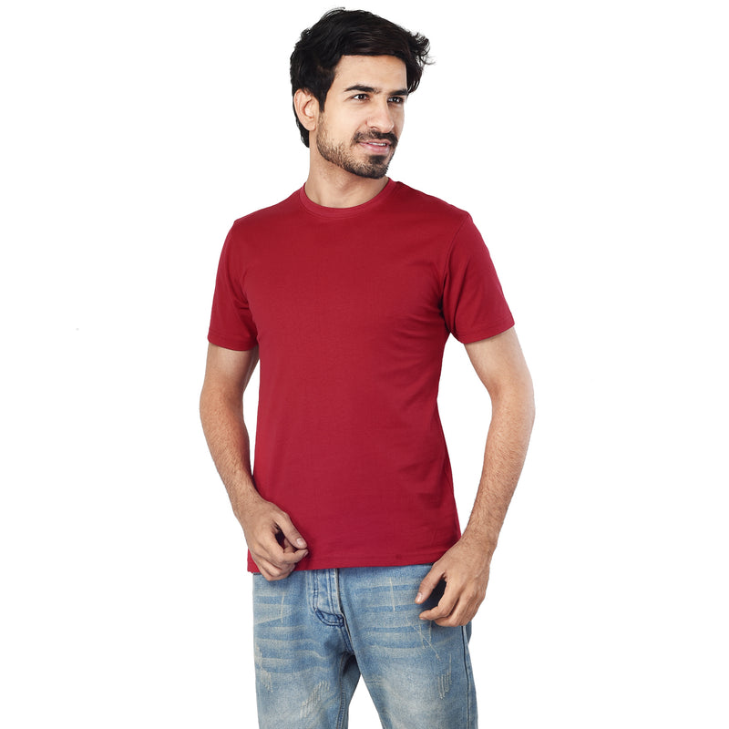 Clothe Funn Men's Round Neck Regular Fit, T-Shirt, Maroon