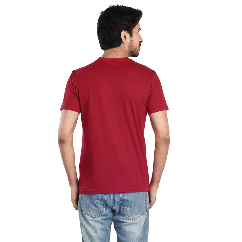 Clothe Funn Men's Round Neck Regular Fit, T-Shirt, Maroon