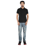 Clothe Funn Men's Polo T-Shirt, Black