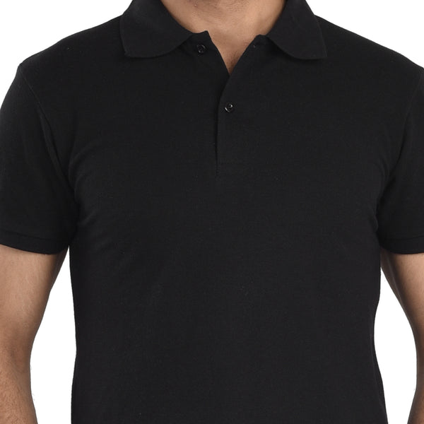 Clothe Funn Men's Polo T-Shirt, Black