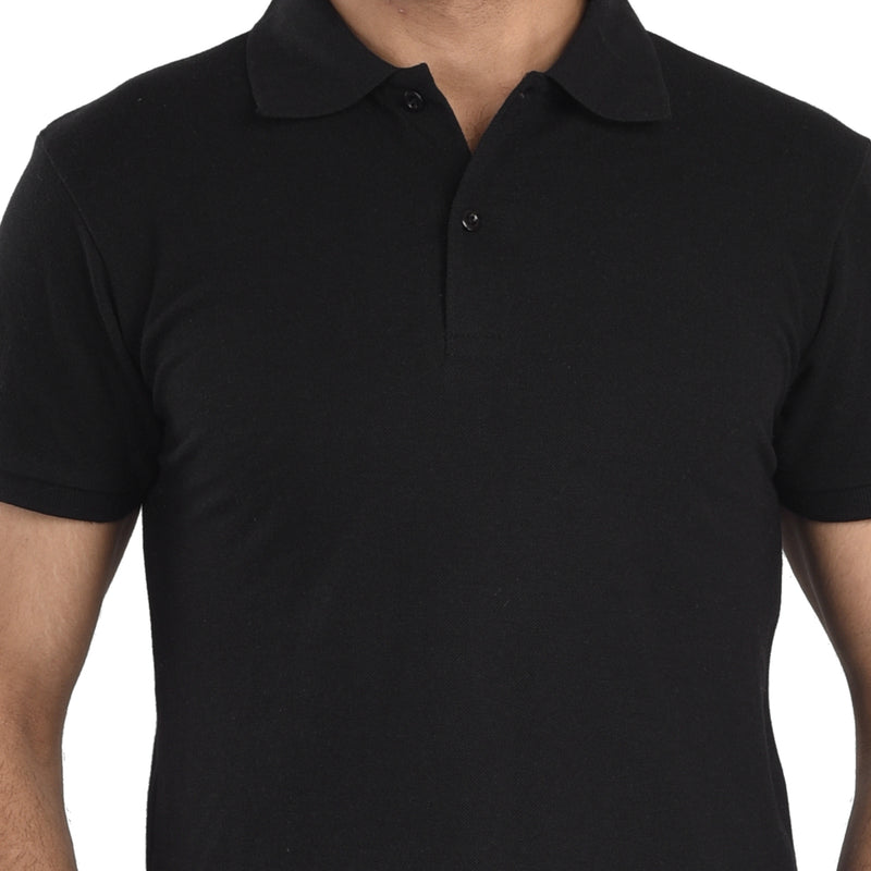 Clothe Funn Men's Polo T-Shirt, Black
