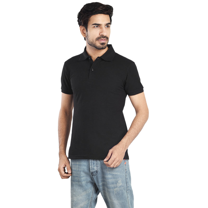 Clothe Funn Men's Polo T-Shirt, Black