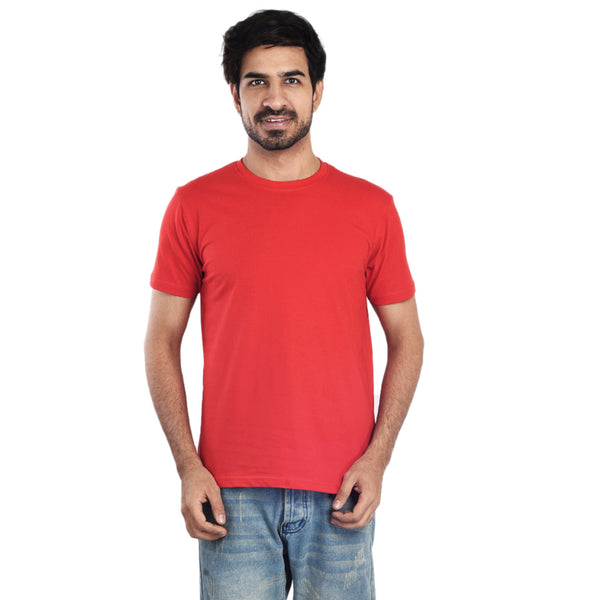 Clothe Funn Men's Round Neck Regular Fit, T-Shirt, Red