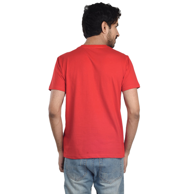 Clothe Funn Men's Round Neck Regular Fit, T-Shirt, Red