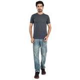Clothe Funn Men's Round Neck Regular Fit, T-Shirt, Navy Melange