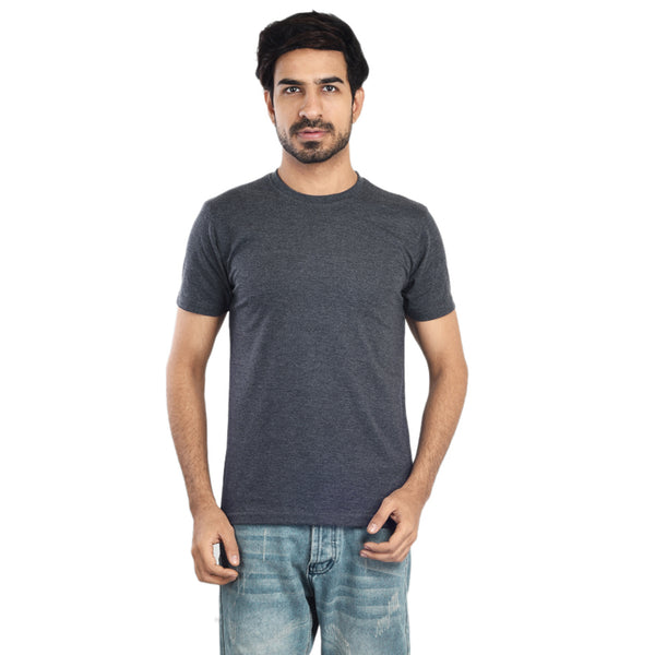Clothe Funn Men's Round Neck Regular Fit, T-Shirt, Navy Melange