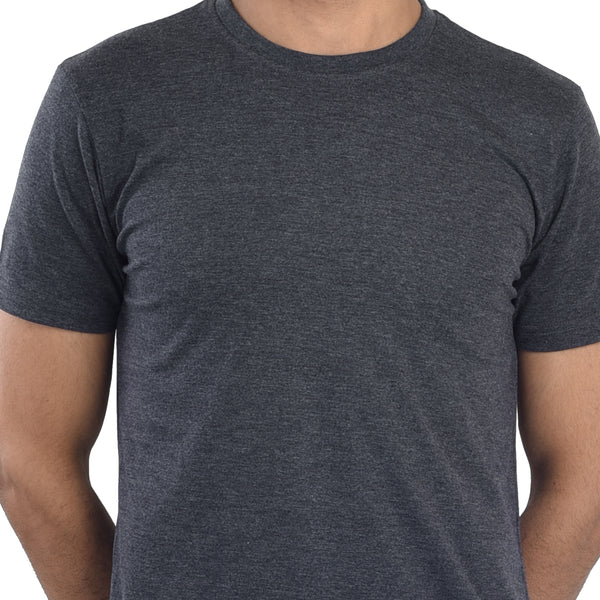 Clothe Funn Men's Round Neck Regular Fit, T-Shirt, Navy Melange