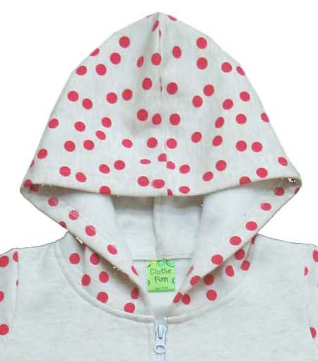 Clothe Funn Girls Classic Printed Hood Jacket with Zipper