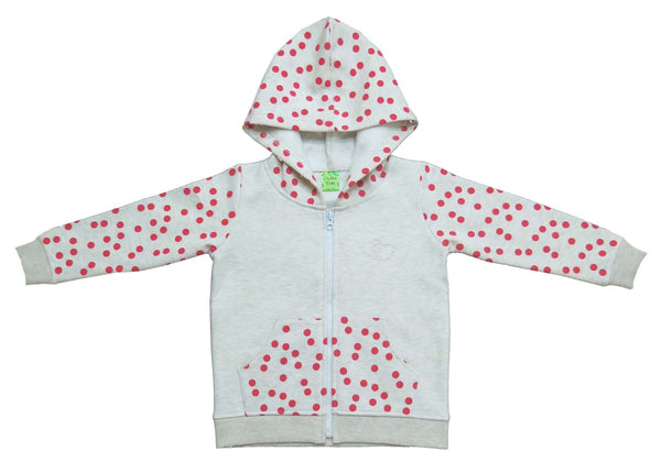 Clothe Funn Girls Classic Printed Hood Jacket with Zipper