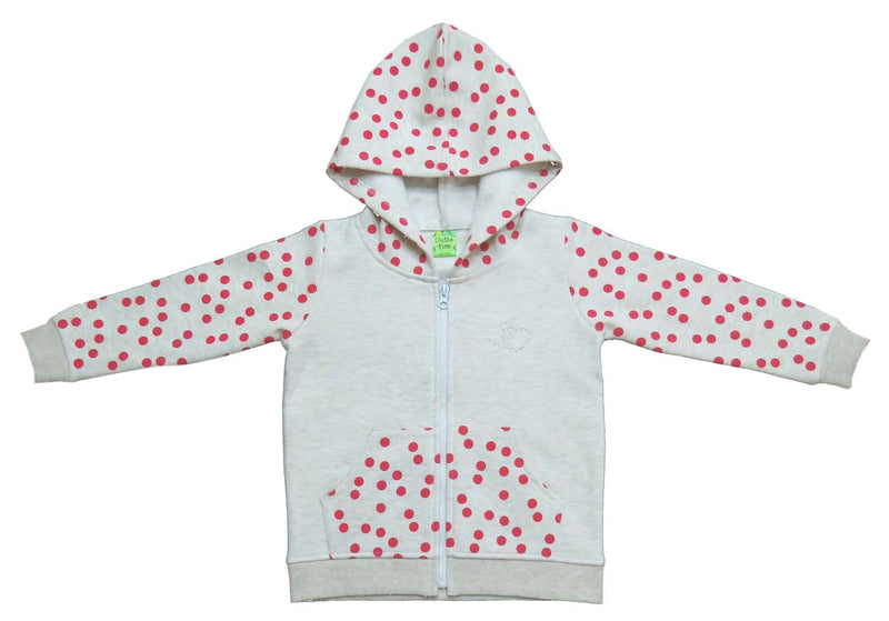 Clothe Funn Girls Classic Printed Hood Jacket with Zipper