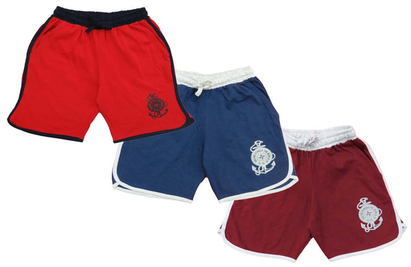 Clothe Funn Boys Regular Shorts Red, Navy, Maroon Combo:-15 (Pack Of 3)