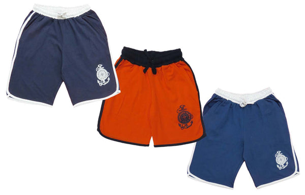 Clothe Funn Boys Regular Shorts Royal Blue, Navy, Maroon Combo:-17 (Pack Of 3)