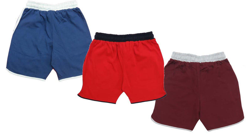 Clothe Funn Boys Regular Shorts Red, Navy, Maroon Combo:-15 (Pack Of 3)