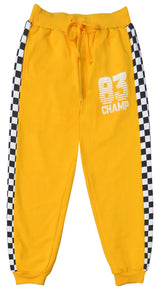 Clothe Funn Boys Tracksuit, Hood Jacket With Track Pant, Gold Checks