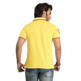 Clothe Funn Mens Polo T-Shirt Embroidery, Yellow