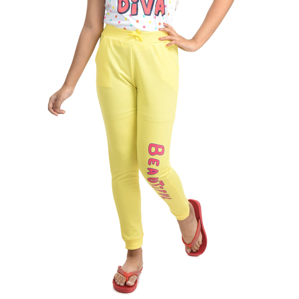 Clothe Funn Girls Trackpant Drifit, Lemon