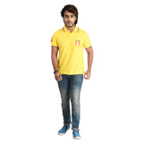 Clothe Funn Mens Polo T-Shirt Embroidery, Yellow