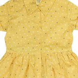 Clothe Funn Girls Cotton Polka Dot Printed Knee-Length Dress, Yellow
