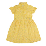 Clothe Funn Girls Cotton Polka Dot Printed Knee-Length Dress, Yellow