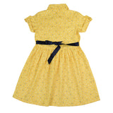 Clothe Funn Girls Cotton Polka Dot Printed Knee-Length Dress, Yellow