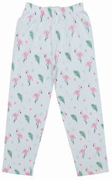 Clothe Funn Girls Printed Cotton Half Sleeves T-Shirt & Full Pant Nightwear Set, Royal Blue & White