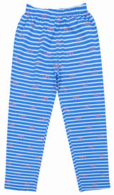 Clothe Funn Girls Printed Cotton Half Sleeves T-Shirt & Full Pant Nightwear Set, Coral & Sky