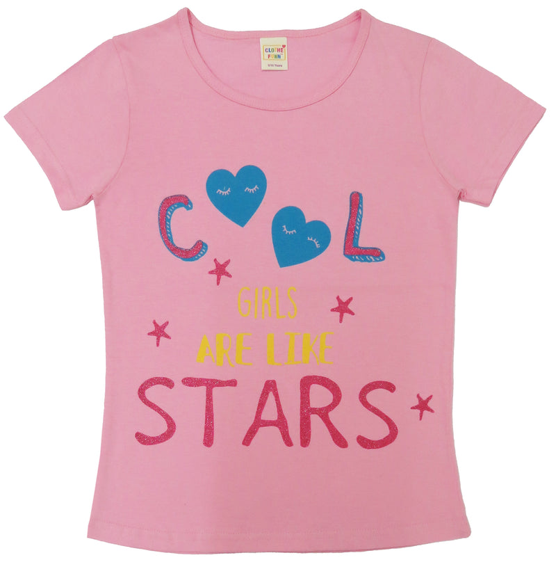 Clothe Funn Girls Nightwear/Girls Co Ord Set, Pink & T.Blue