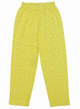 Clothe Funn Girls Printed Cotton Half Sleeves T-Shirt & Full Pant Nightwear Set, Neon Green & Yellow
