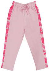 Clothe Funn Girls Track Suit, Hood Jacket & Track Pant, Pink Military