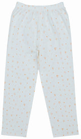 Clothe Funn Girls Printed Cotton Half Sleeves T-Shirt & Full Pant Nightwear Set, Orange & Off White