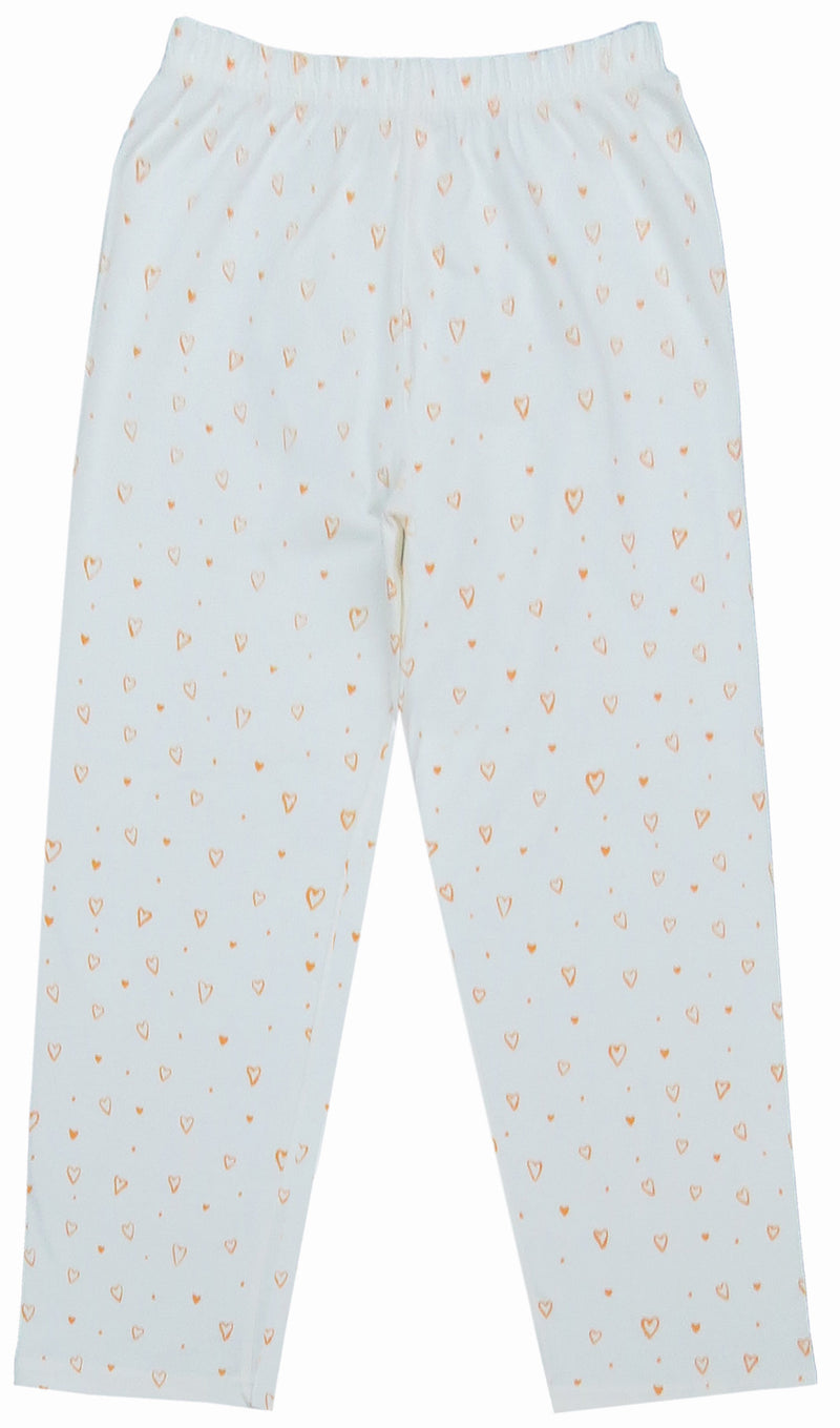 Clothe Funn Girls Printed Cotton Half Sleeves T-Shirt & Full Pant Nightwear Set, Orange & Off White