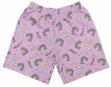 Clothe Funn Girls Cotton Nightwear set, White & Purple AOP