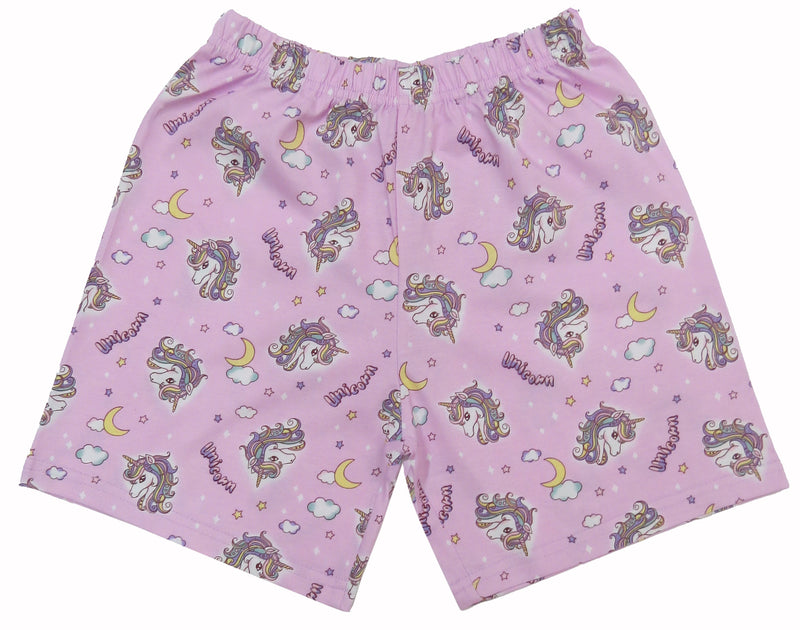 Clothe Funn Girls Cotton Nightwear set, White & Purple AOP