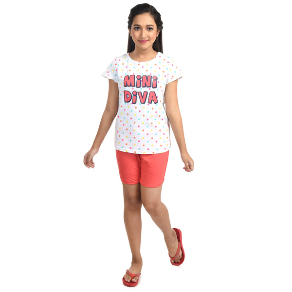 Clothe Funn Girls Set, White/Coral